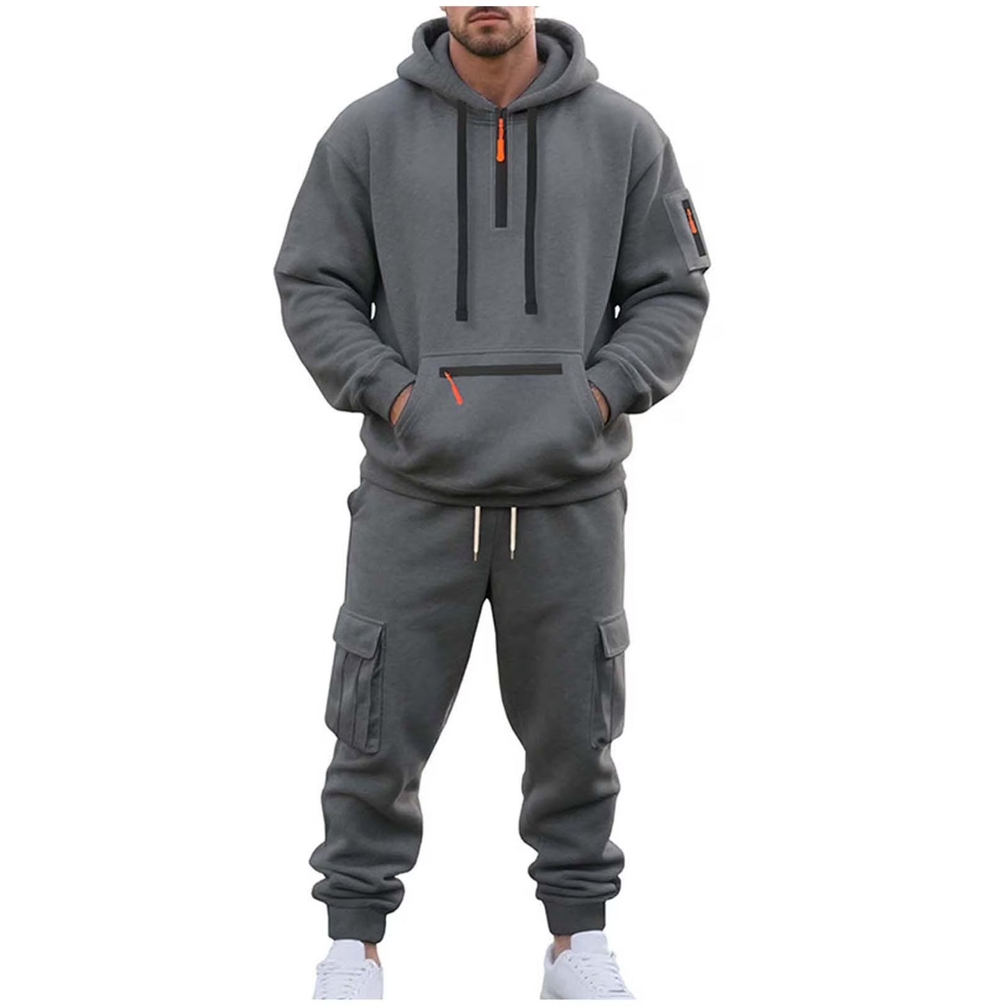 Velour Tracksuit Mens,2023 Men'S Velour Tracksuit 2 Pieces Winter Warm Full Zip up Jacket Sweatpants Fitness Sportswear Sweatsuit Jogger Sets