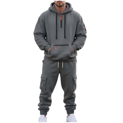 Velour Tracksuit Mens,2023 Men'S Velour Tracksuit 2 Pieces Winter Warm Full Zip up Jacket Sweatpants Fitness Sportswear Sweatsuit Jogger Sets