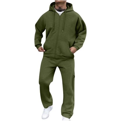 Velour Tracksuit Mens,2023 Men'S Velour Tracksuit 2 Pieces Winter Warm Full Zip up Jacket Sweatpants Fitness Sportswear Sweatsuit Jogger Sets