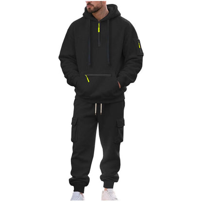 Velour Tracksuit Mens,2023 Men'S Velour Tracksuit 2 Pieces Winter Warm Full Zip up Jacket Sweatpants Fitness Sportswear Sweatsuit Jogger Sets