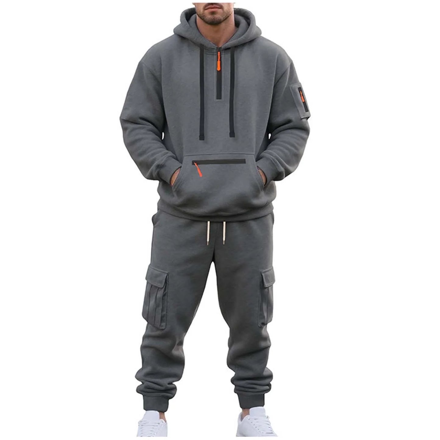 Velour Tracksuit Mens,2023 Men'S Velour Tracksuit 2 Pieces Winter Warm Full Zip up Jacket Sweatpants Fitness Sportswear Sweatsuit Jogger Sets