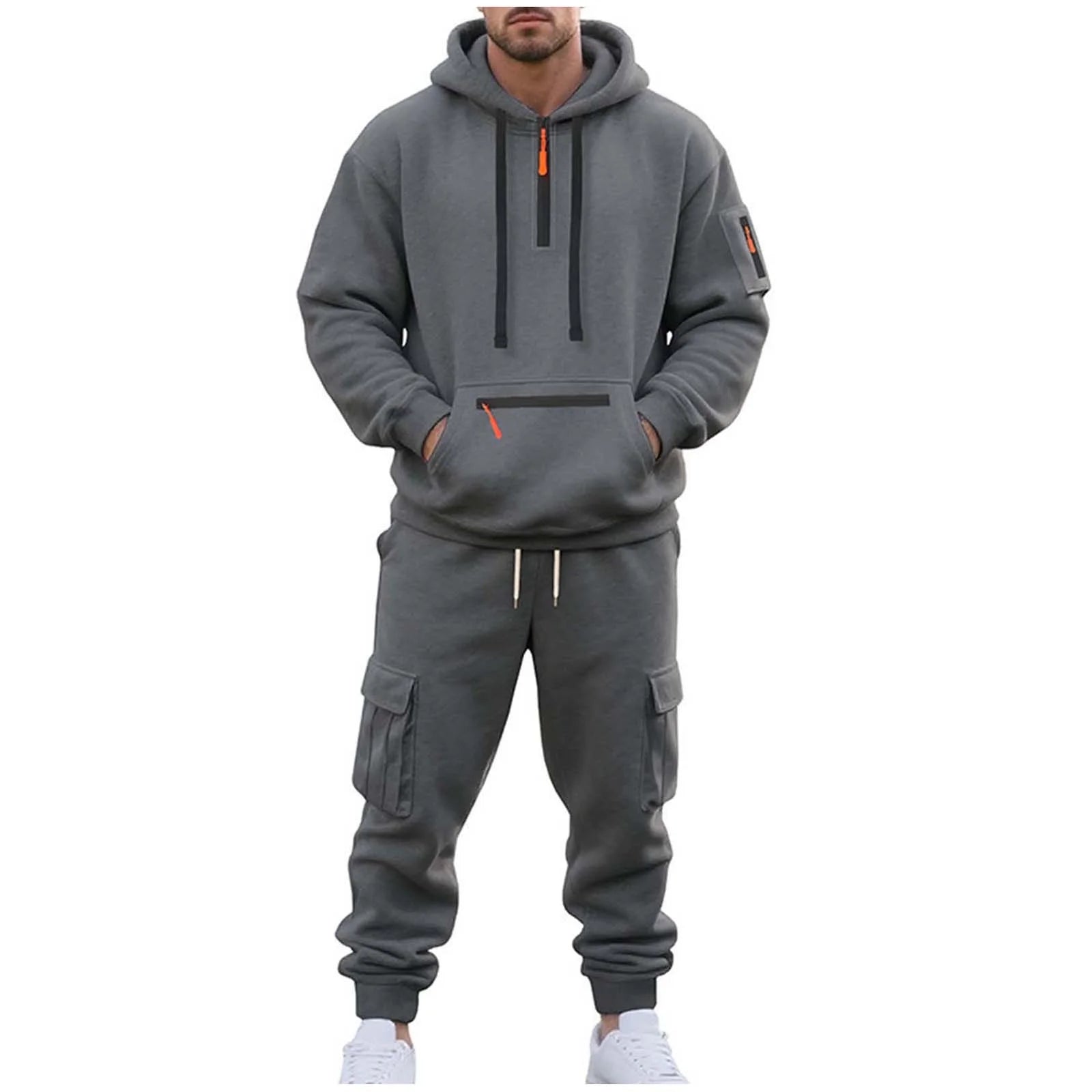 Velour Tracksuit Mens,2023 Men'S Velour Tracksuit 2 Pieces Winter Warm Full Zip up Jacket Sweatpants Fitness Sportswear Sweatsuit Jogger Sets