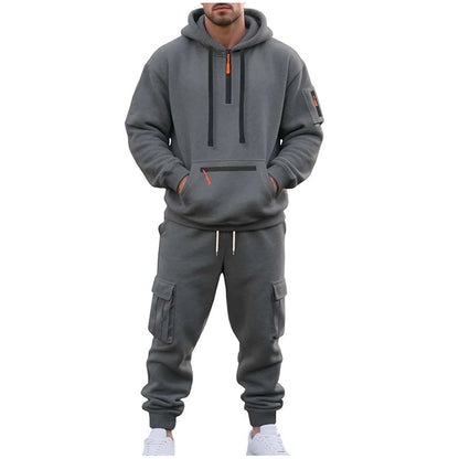Velour Tracksuit Mens,2023 Men'S Velour Tracksuit 2 Pieces Winter Warm Full Zip up Jacket Sweatpants Fitness Sportswear Sweatsuit Jogger Sets