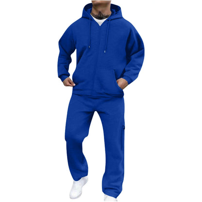 Velour Tracksuit Mens,2023 Men'S Velour Tracksuit 2 Pieces Winter Warm Full Zip up Jacket Sweatpants Fitness Sportswear Sweatsuit Jogger Sets