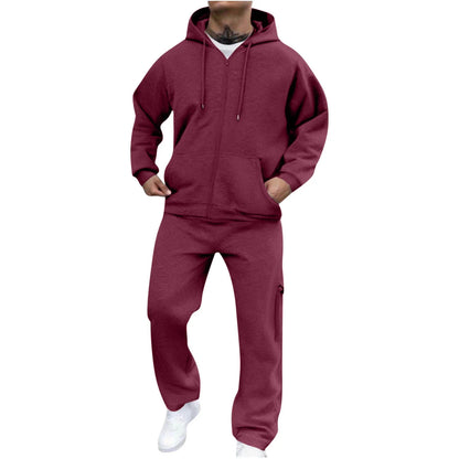 Velour Tracksuit Mens,2023 Men'S Velour Tracksuit 2 Pieces Winter Warm Full Zip up Jacket Sweatpants Fitness Sportswear Sweatsuit Jogger Sets
