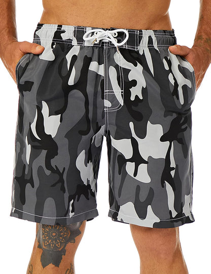 Mens Swim Trunks Long, Quick Dry Boardshorts, 9 Inches Inseam Bathing Suits with Mesh Lining
