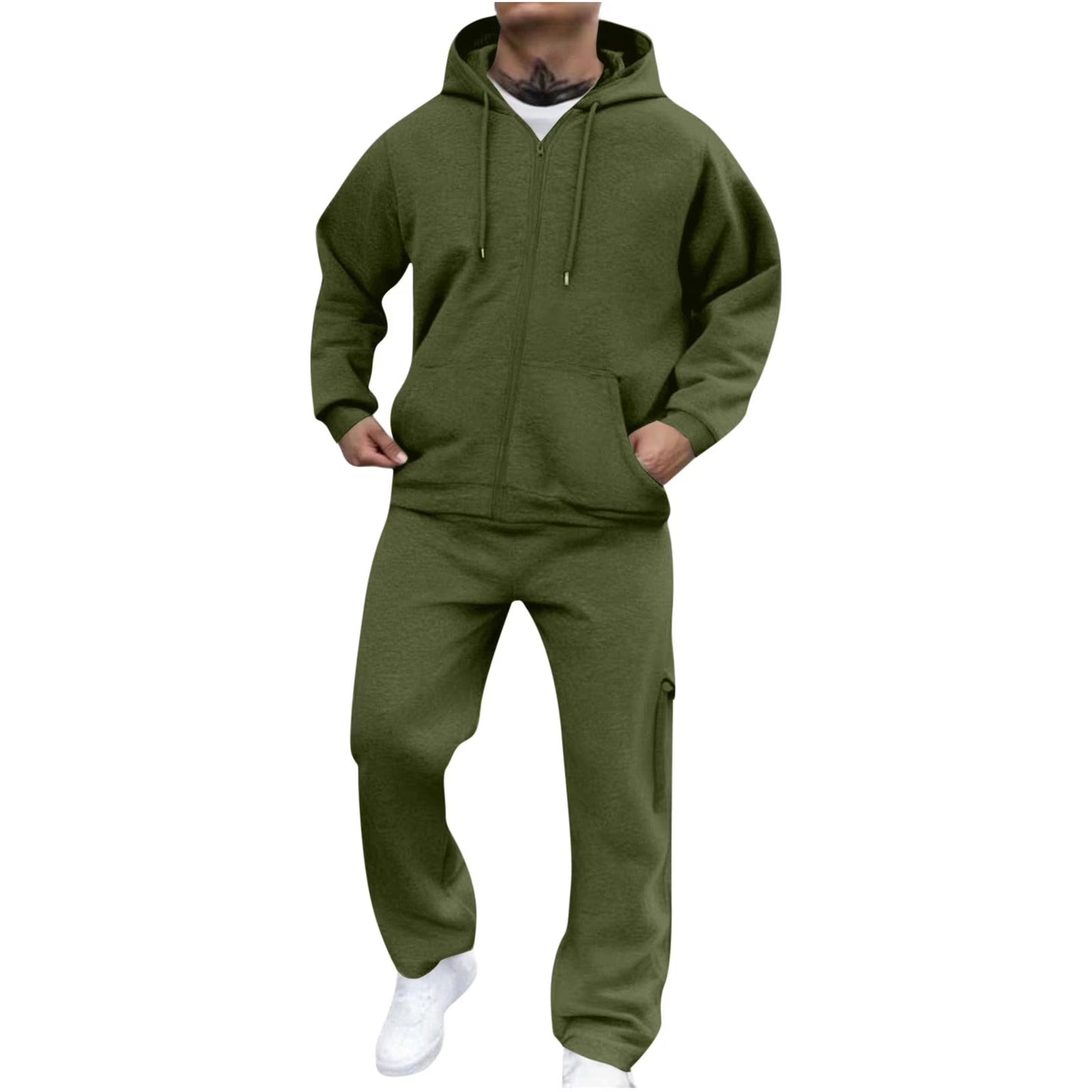Velour Tracksuit Mens,2023 Men'S Velour Tracksuit 2 Pieces Winter Warm Full Zip up Jacket Sweatpants Fitness Sportswear Sweatsuit Jogger Sets