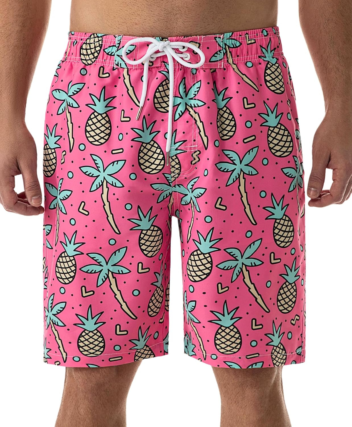 Mens Swim Trunks Long, Quick Dry Boardshorts, 9 Inches Inseam Bathing Suits with Mesh Lining