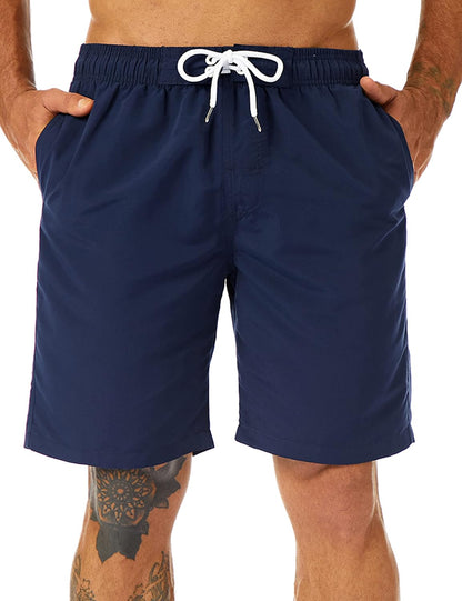 Mens Swim Trunks Long, Quick Dry Boardshorts, 9 Inches Inseam Bathing Suits with Mesh Lining