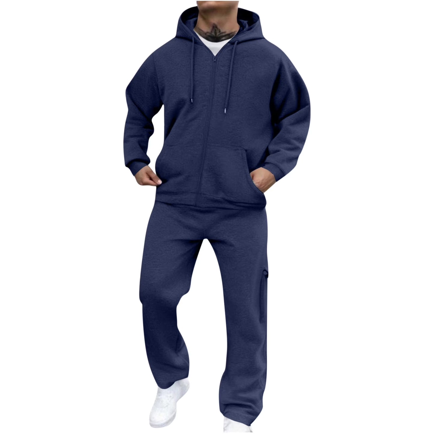 Velour Tracksuit Mens,2023 Men'S Velour Tracksuit 2 Pieces Winter Warm Full Zip up Jacket Sweatpants Fitness Sportswear Sweatsuit Jogger Sets