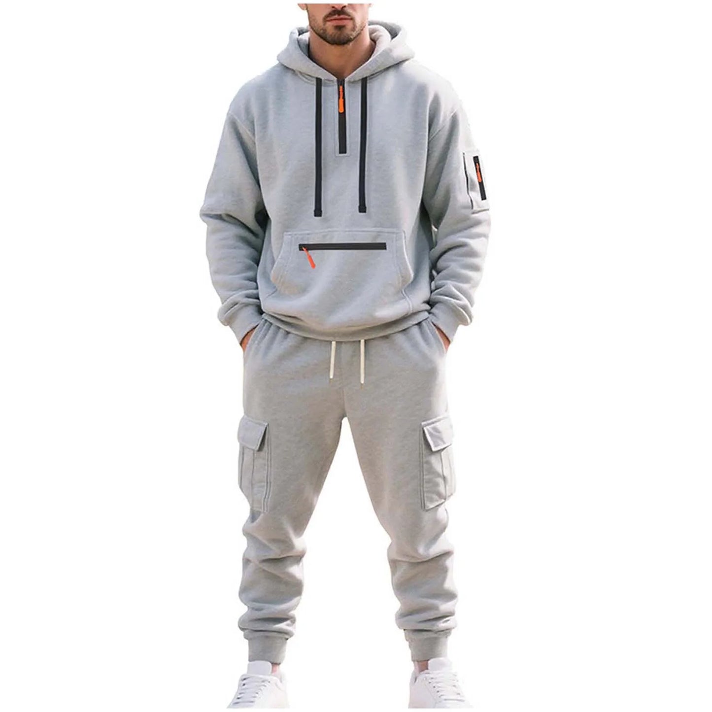 Velour Tracksuit Mens,2023 Men'S Velour Tracksuit 2 Pieces Winter Warm Full Zip up Jacket Sweatpants Fitness Sportswear Sweatsuit Jogger Sets