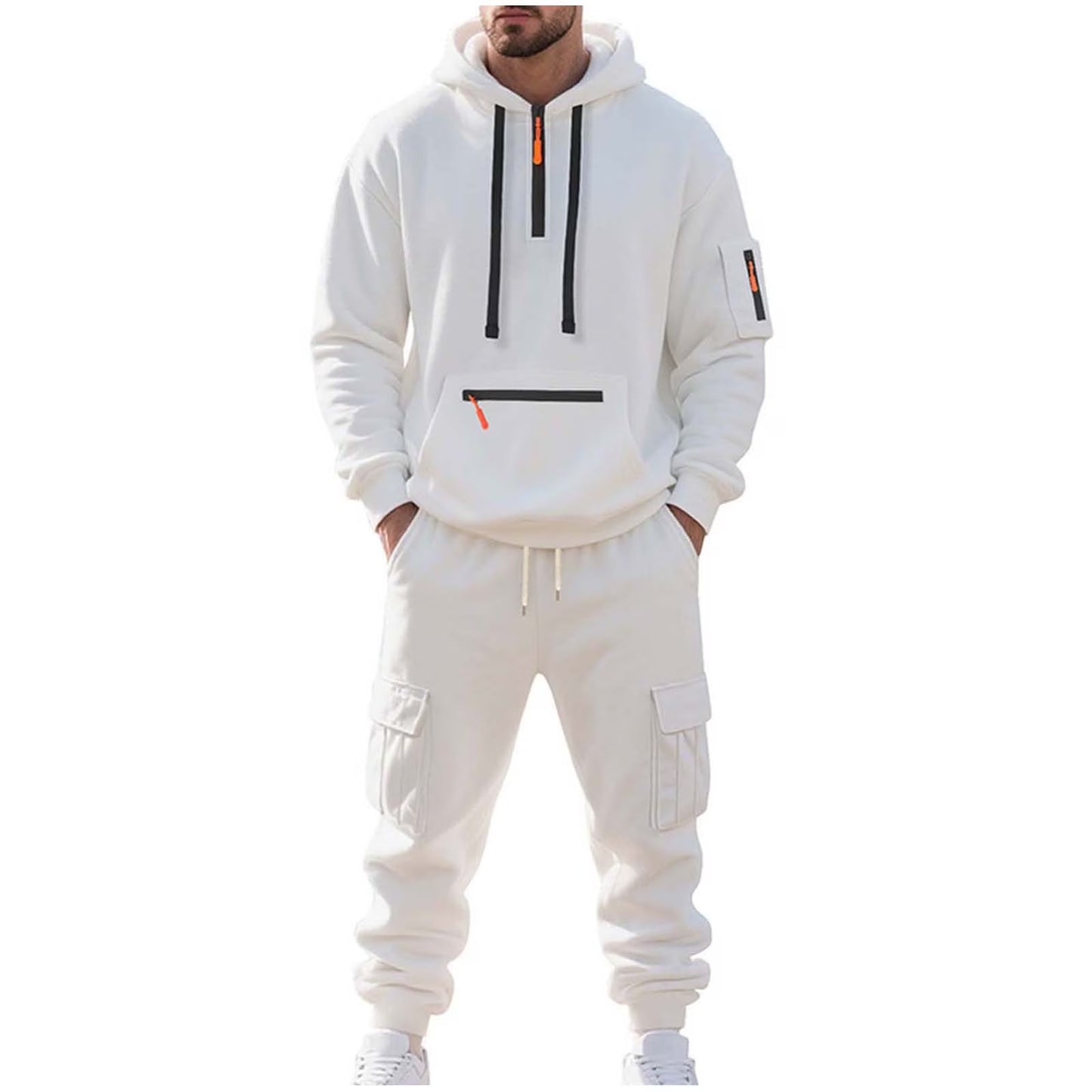 Velour Tracksuit Mens,2023 Men'S Velour Tracksuit 2 Pieces Winter Warm Full Zip up Jacket Sweatpants Fitness Sportswear Sweatsuit Jogger Sets