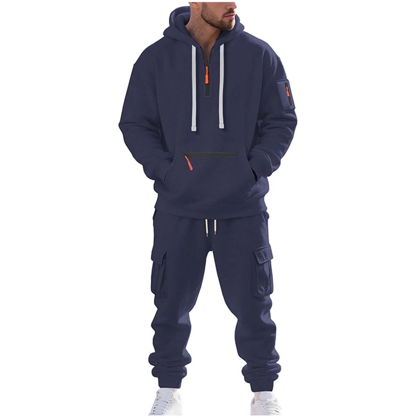 Velour Tracksuit Mens,2023 Men'S Velour Tracksuit 2 Pieces Winter Warm Full Zip up Jacket Sweatpants Fitness Sportswear Sweatsuit Jogger Sets