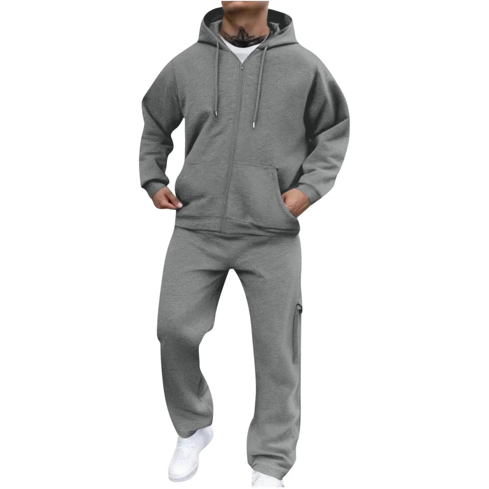 Velour Tracksuit Mens,2023 Men'S Velour Tracksuit 2 Pieces Winter Warm Full Zip up Jacket Sweatpants Fitness Sportswear Sweatsuit Jogger Sets