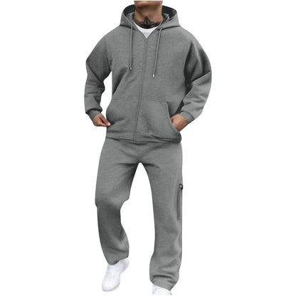 Velour Tracksuit Mens,2023 Men'S Velour Tracksuit 2 Pieces Winter Warm Full Zip up Jacket Sweatpants Fitness Sportswear Sweatsuit Jogger Sets