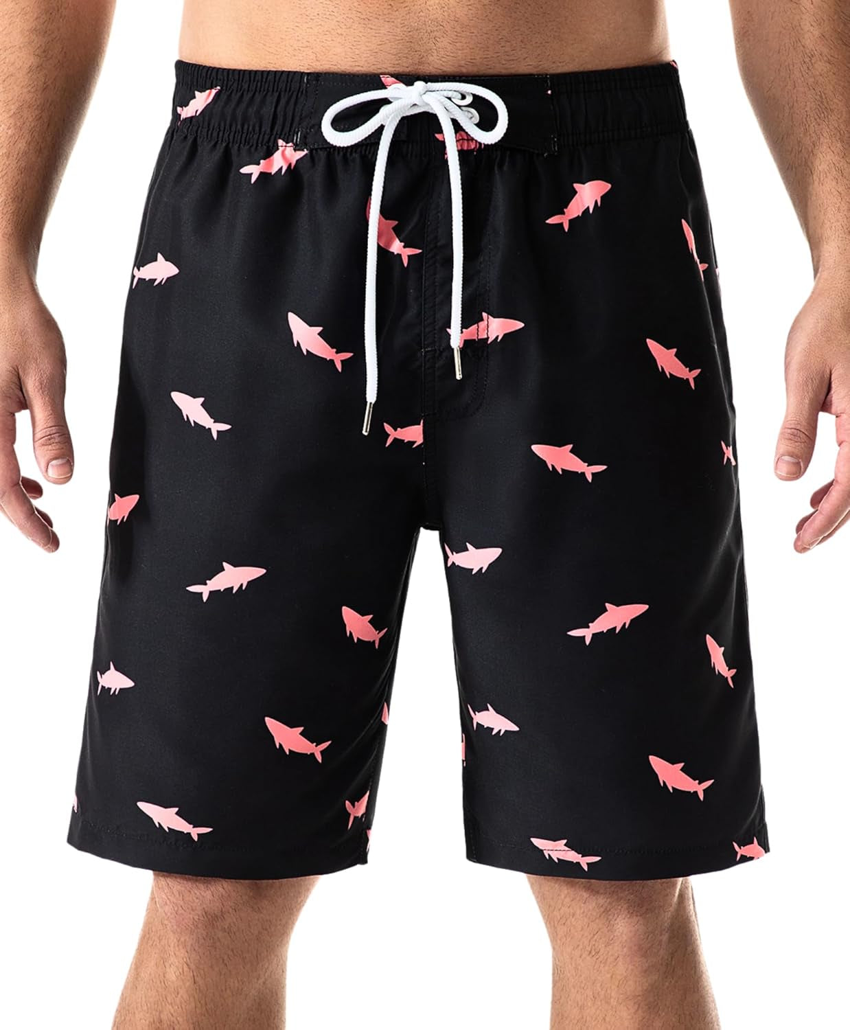 Mens Swim Trunks Long, Quick Dry Boardshorts, 9 Inches Inseam Bathing Suits with Mesh Lining