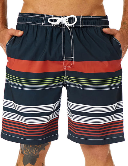 Mens Swim Trunks Long, Quick Dry Boardshorts, 9 Inches Inseam Bathing Suits with Mesh Lining