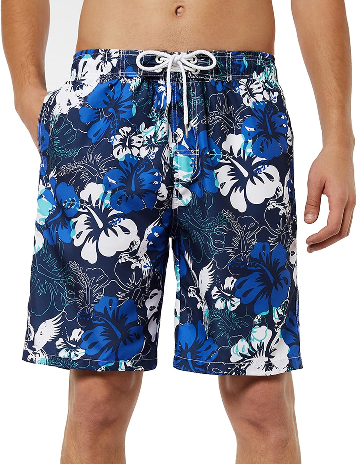 Mens Swim Trunks Long, Quick Dry Boardshorts, 9 Inches Inseam Bathing Suits with Mesh Lining