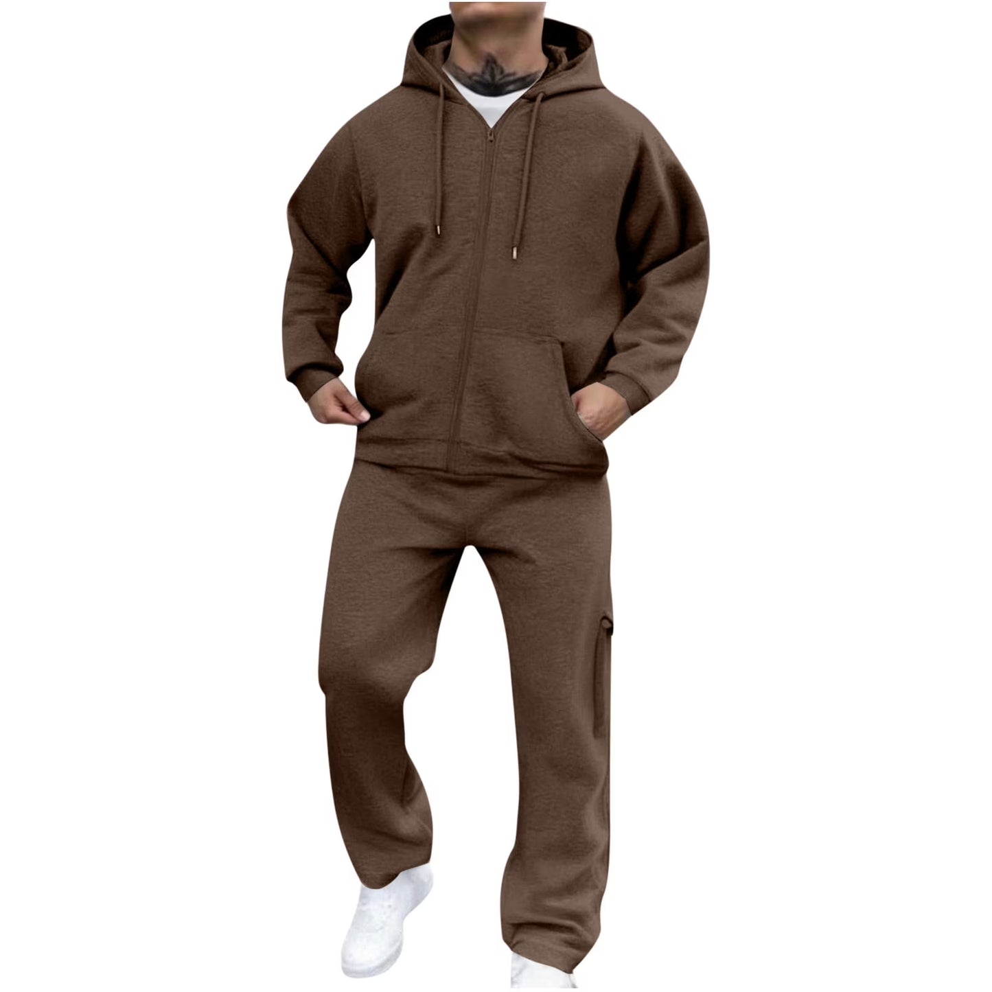 Velour Tracksuit Mens,2023 Men'S Velour Tracksuit 2 Pieces Winter Warm Full Zip up Jacket Sweatpants Fitness Sportswear Sweatsuit Jogger Sets