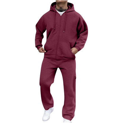 Velour Tracksuit Mens,2023 Men'S Velour Tracksuit 2 Pieces Winter Warm Full Zip up Jacket Sweatpants Fitness Sportswear Sweatsuit Jogger Sets