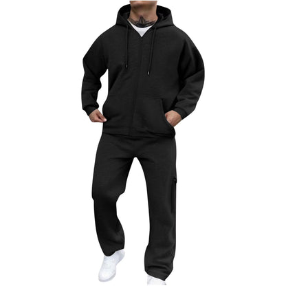 Velour Tracksuit Mens,2023 Men'S Velour Tracksuit 2 Pieces Winter Warm Full Zip up Jacket Sweatpants Fitness Sportswear Sweatsuit Jogger Sets